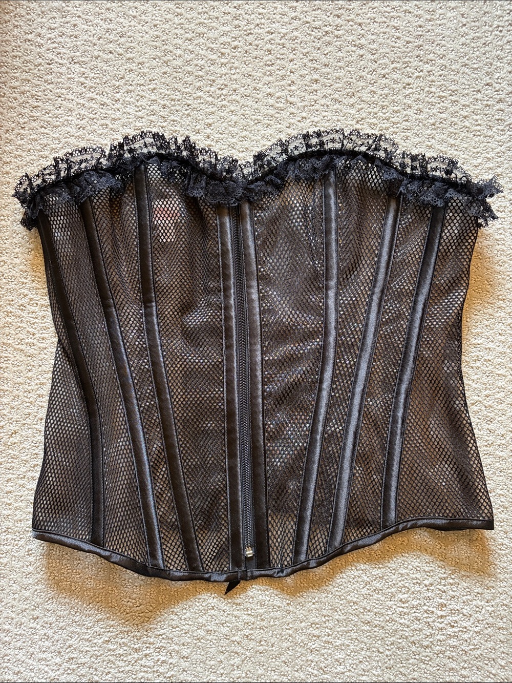 Shirley of Hollywood Mesh Zip Front Corset